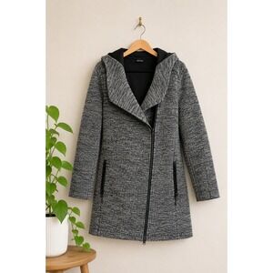 McKINLEY Valetta Marled Hooded Asymmetrical Moto Coat Jacket Sz XXL 3/4 Length